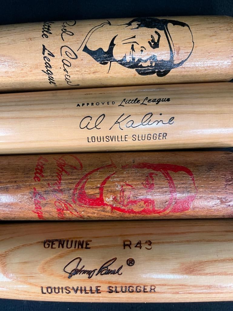 Group of baseball bats, Johnny Bench, Al Kaline and Rod Carew (1 of 7)