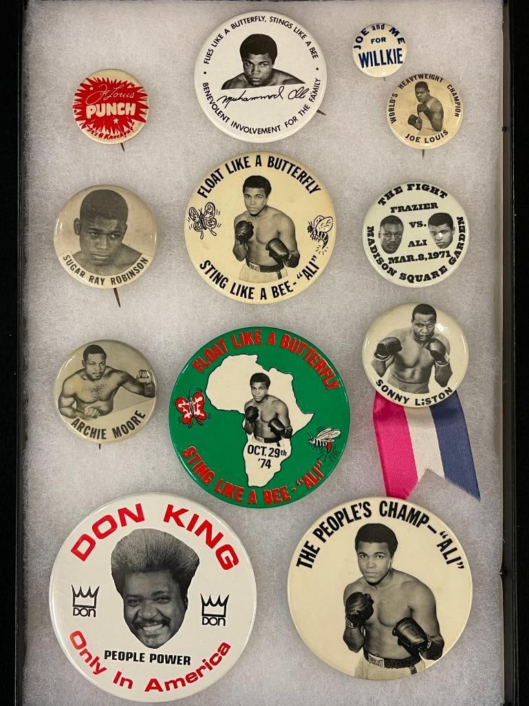 Vintage Boxing buttons, Ali, Joe Louis, Archie Moore, Sonny Liston and more (1 of 3)