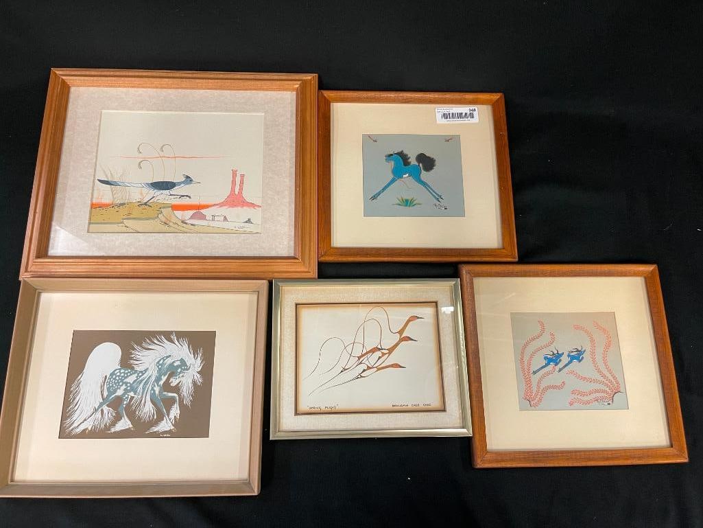 Vintage group of Native American prints by Pop Chalee, Woody Crumbo and more (1 of 9)