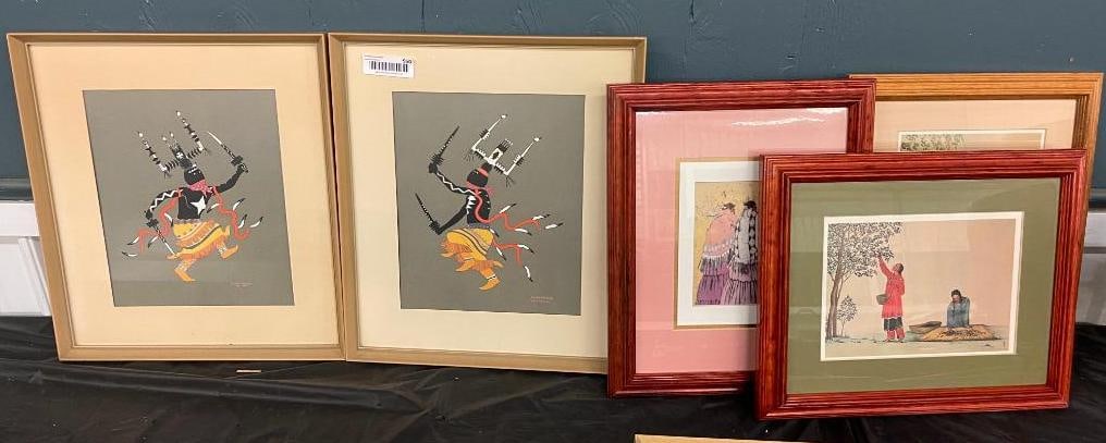 Vintage group of Native American prints by Allan Houser, Alice Valdez and more (1 of 10)