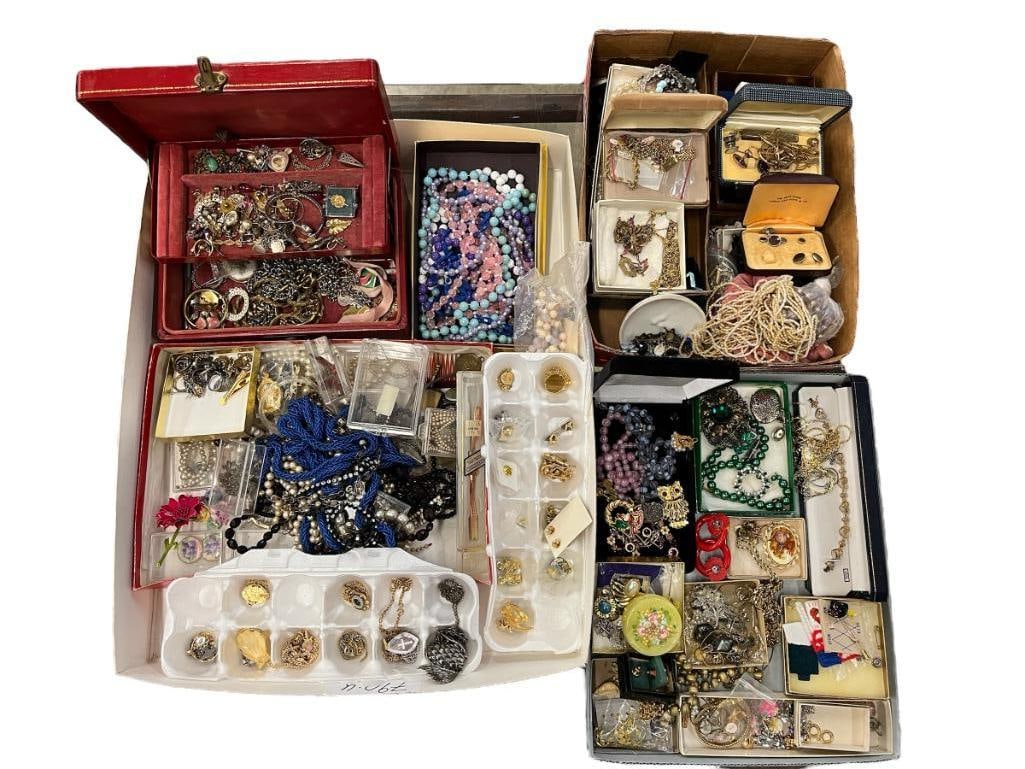 Large group of costume jewelry necklaces, pins and more (1 of 6)