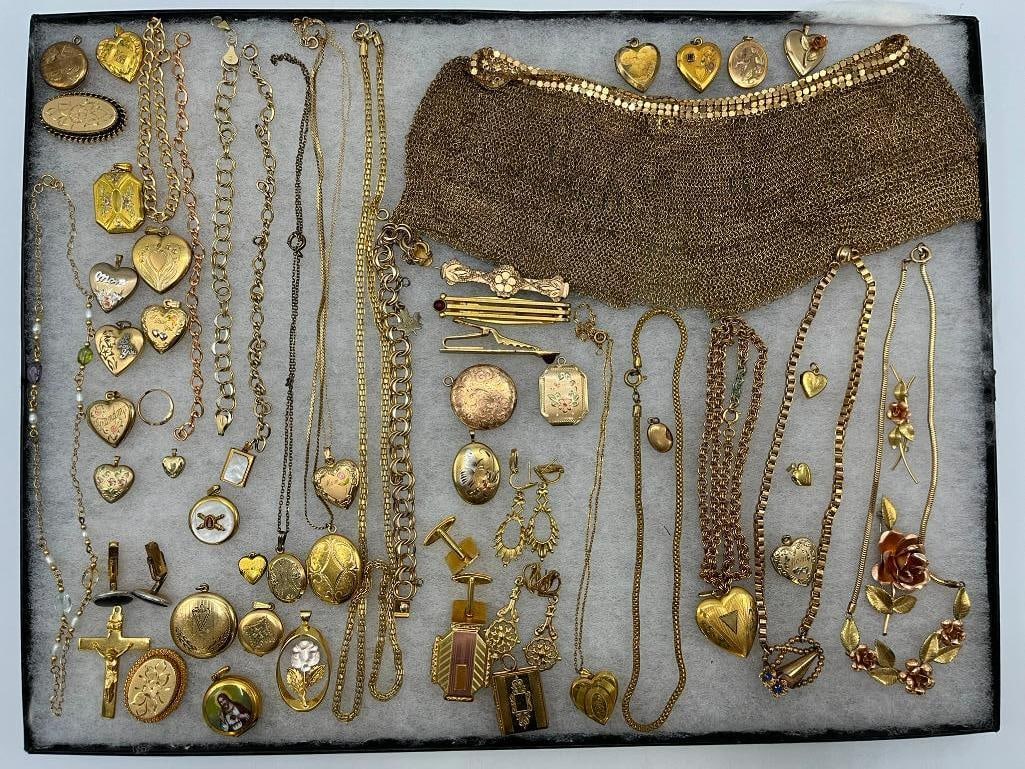 Large group of costume jewelry lockets, bracelets and more (1 of 8)