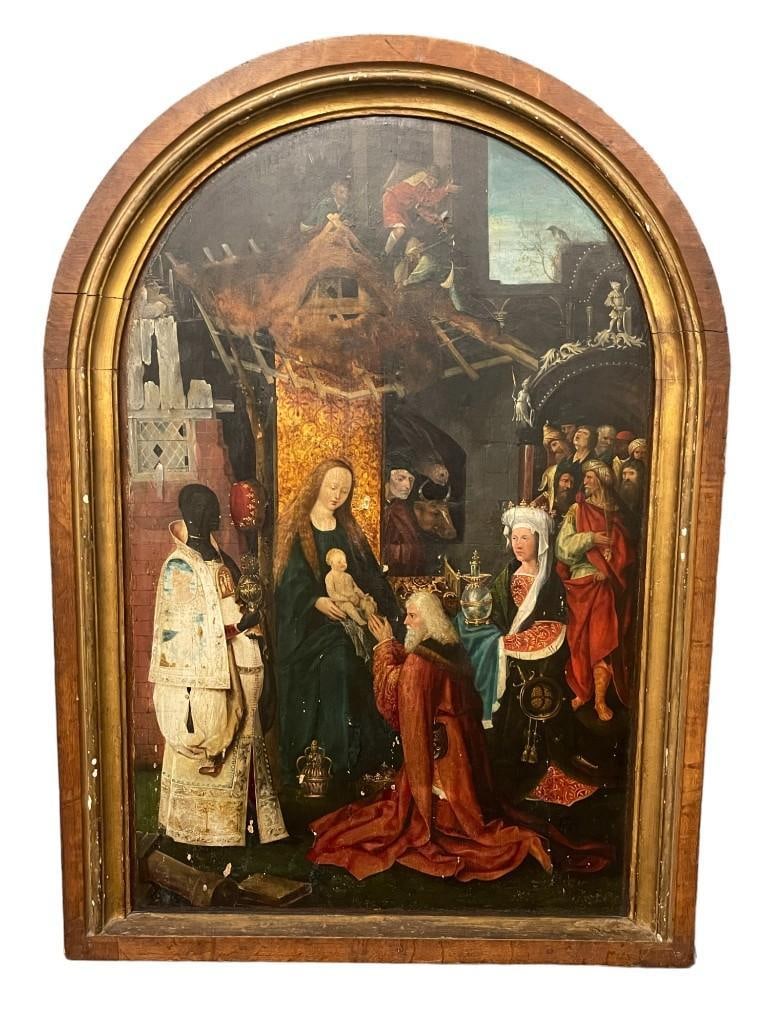 15th-16th century Flemish School oil on panel Adoration of the Magi attributed to Hieronymus Bosch (1 of 20)