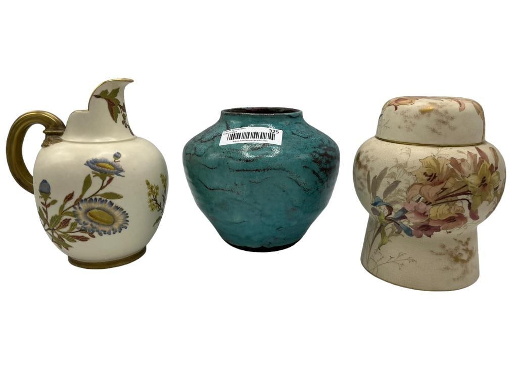 Jugtown Ware pot, Doulton Burslem jar and pitcher (1 of 14)