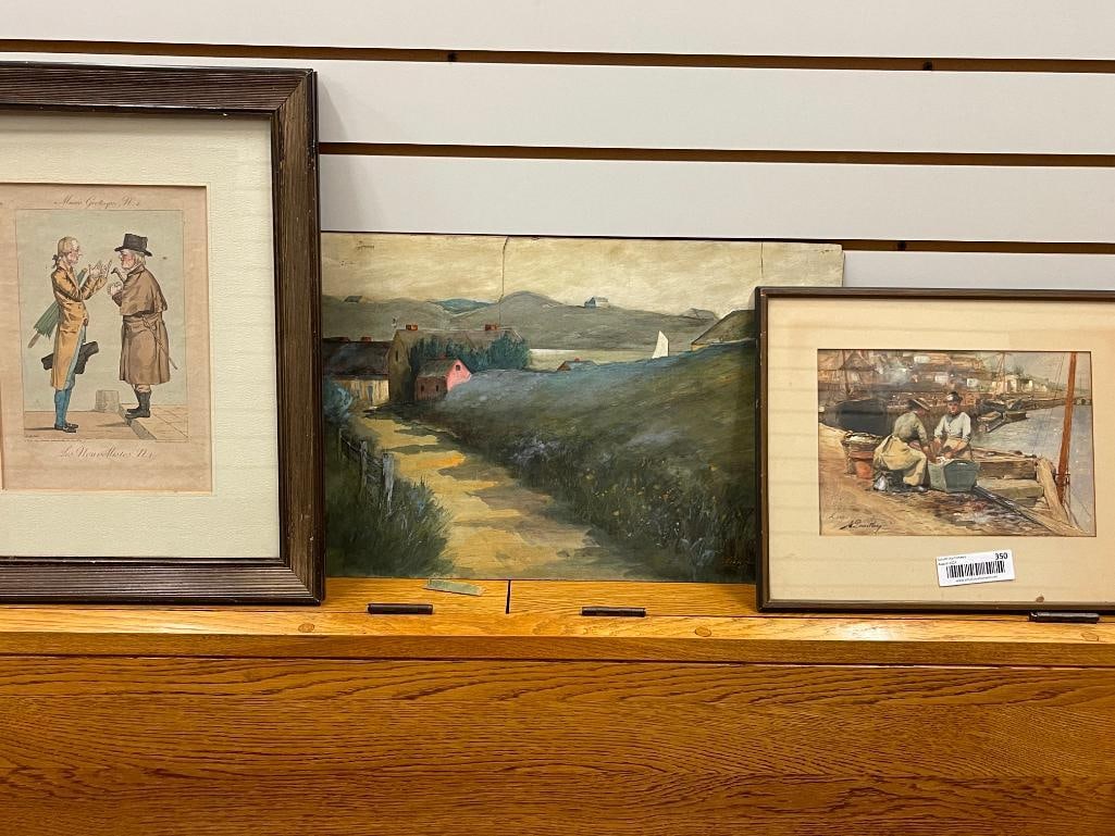 George H. Brodhead signed pastel, French print and more (1 of 9)