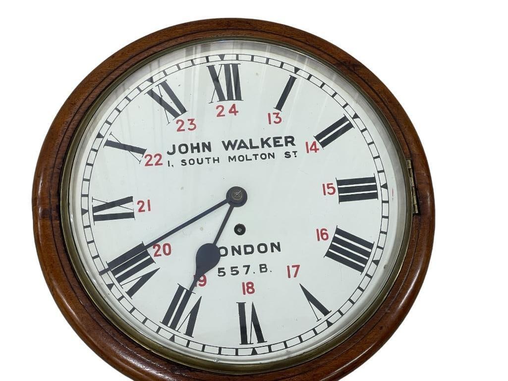 John Walker London Railway Station Clock 557.B: Late 19th century John Walker London Railway Station Clock 557.B. Approx. 6x15x15 inches.