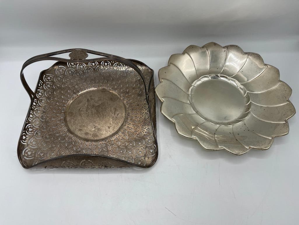 Sterling handled tray and plate (1 of 9)