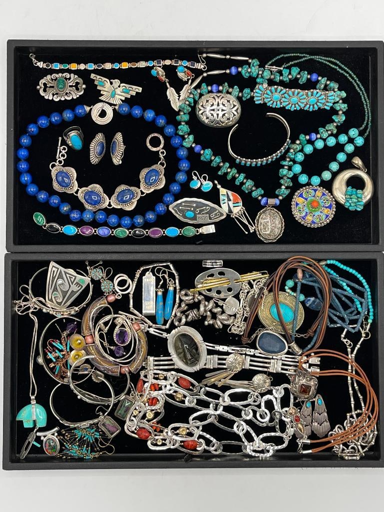 Group of sterling and Turquoise including Tiffany & Co money clip (1 of 8)