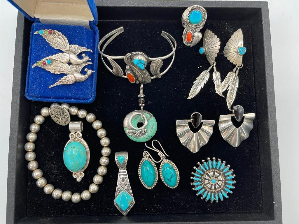 F. Ashley signed cuff, sterling pins and more (1 of 8)