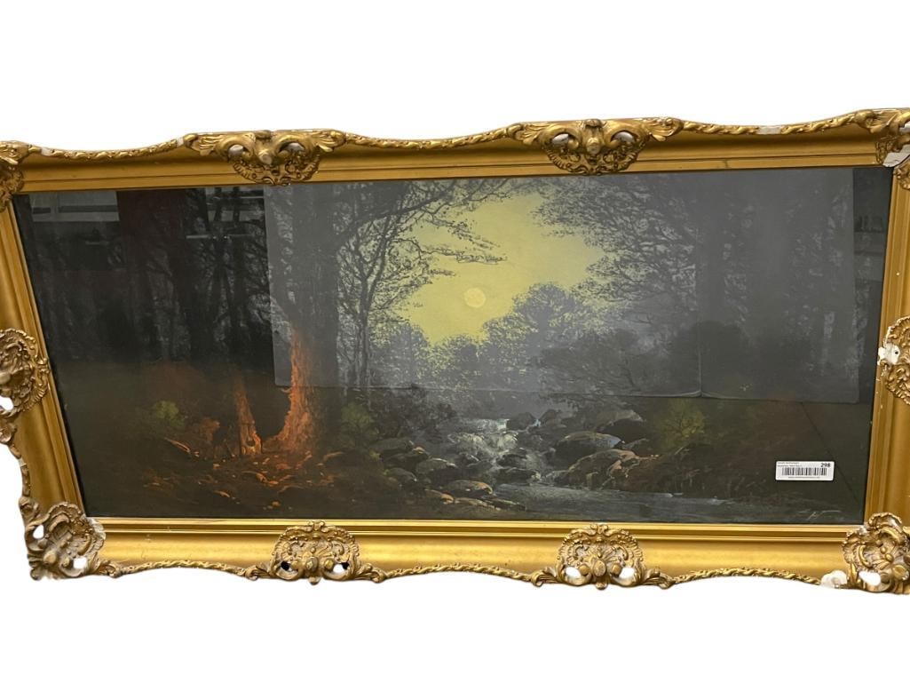 Pastel of a Moonlit Stream scene (1 of 5)