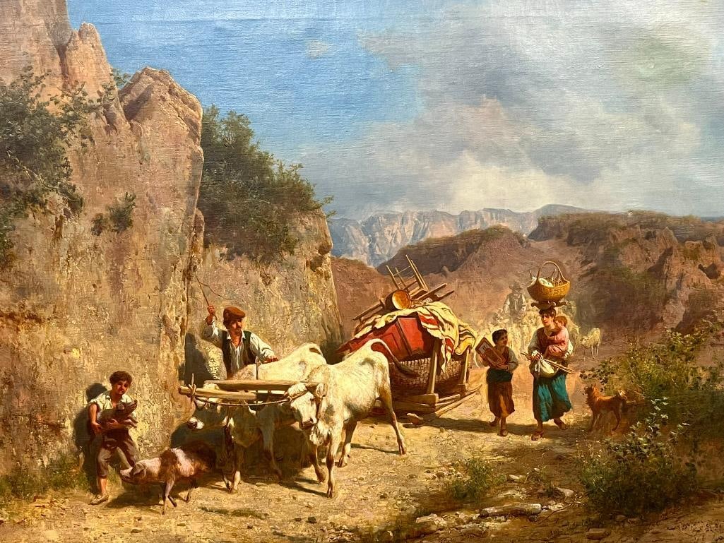 Andras Marko 1891 signed oil on canvas: Andras Marko (1824-1895) 1891 signed oil on canvas. Frame Approx. 42x52 inches. Sight approx 25" x 38"