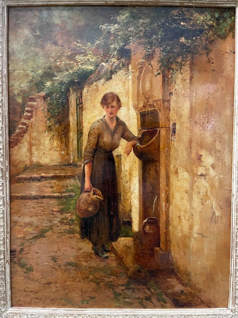 Ernest Walbourn signed oil on board "Water Girl" (1 of 6)