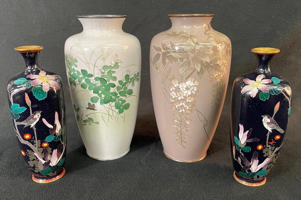 Group of 4 cloisonne vases (1 of 6)
