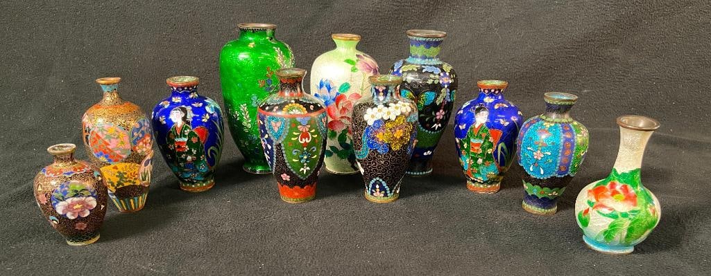 Group of small cloisonne vases (1 of 10)