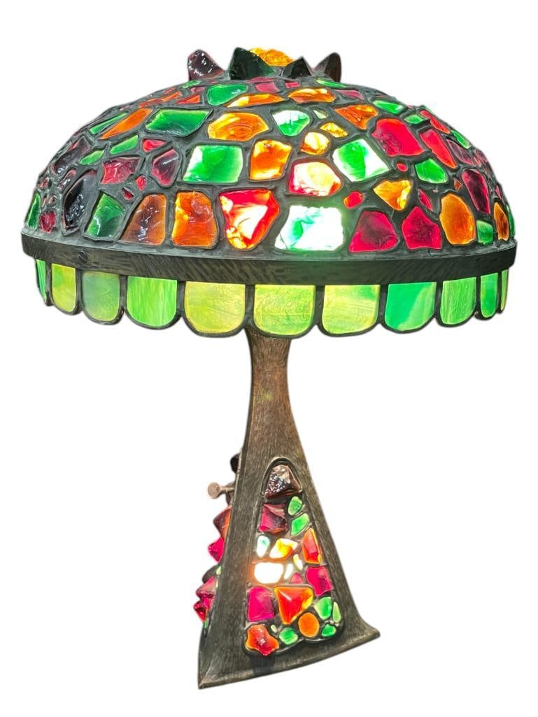 Austrian bronze chunk jewel table lamp (1 of 16)