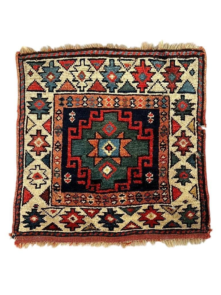 Persian Kurdish mat: Persian Kurdish mat. Approx. 20x22 inches. Provenance: From the Monte Hoffman Collection.
