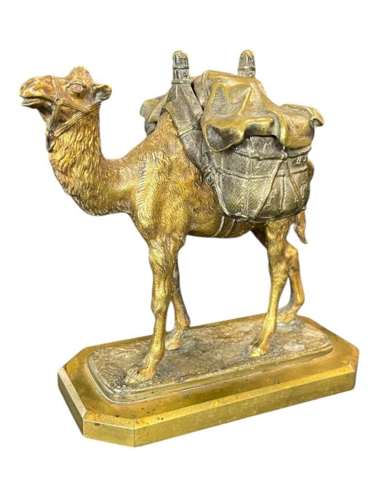 Austrian bronze Camel Inkwell: Austrian bronze Camel Inkwell c. 1900. Approx. 6x6x5 inches. Provenance: From the Monte Hoffman Collection.