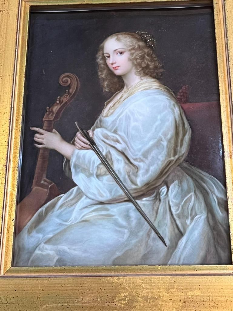 Beautiful painting on Porcelain of a Female Cellist (1 of 9)