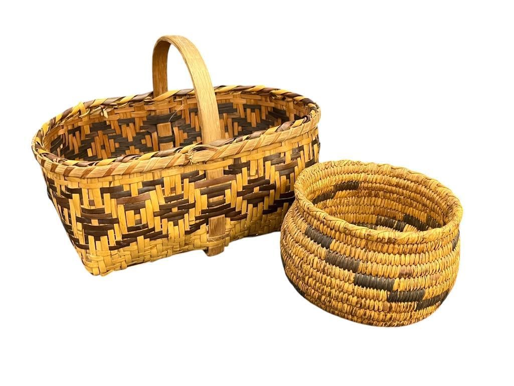 Native American baskets, Cherokee River Cane and Papago: Native American baskets, Cherokee River Cane and Papago Southwest Arizona.