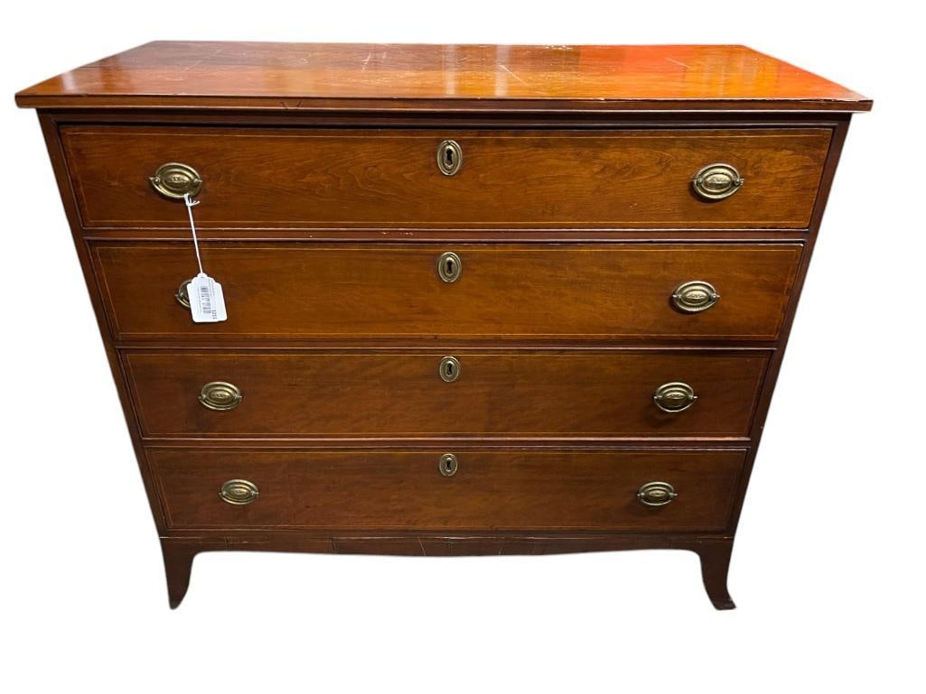 Hepplewhite Cherry 4 Drawer Chest (1 of 6)