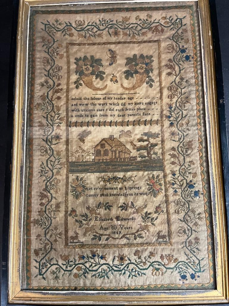 1849 Wonderful Sampler Elizabeth Edwards Age 10 (1 of 11)