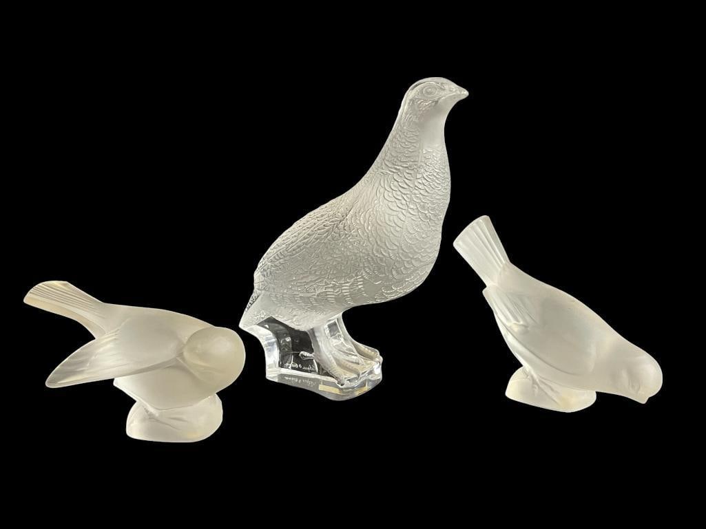 3 Lalique Frosted Bird Figurines (1 of 16)