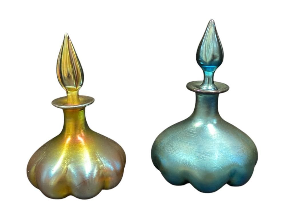 2 Steuben Aurene signed Perfume Bottles (1 of 11)