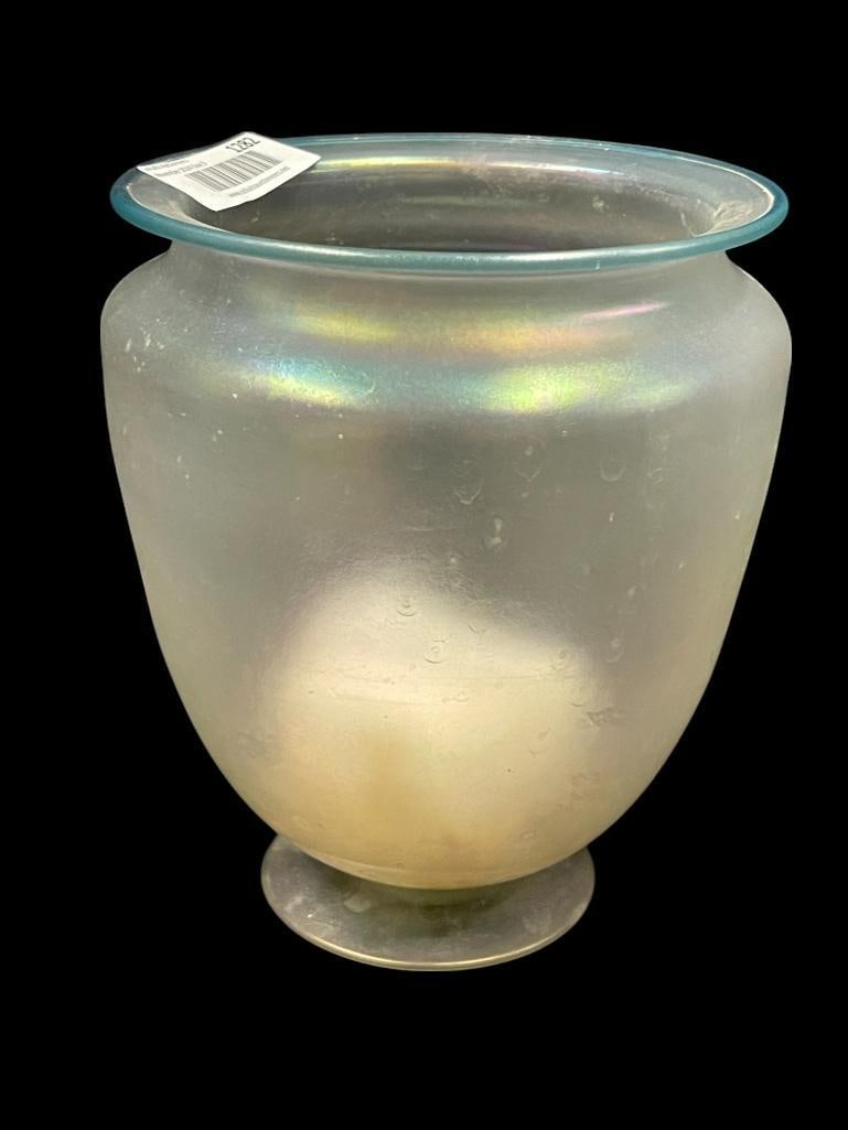 Steuben Cyprian Art Glass Vase: Steuben Cyprian Art Glass Vase. Approx. 8.5x7x7 inches.