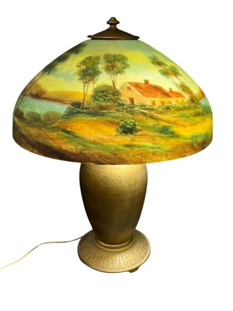 Jefferson Reverse Painted Lamp, signed shade (1 of 13)