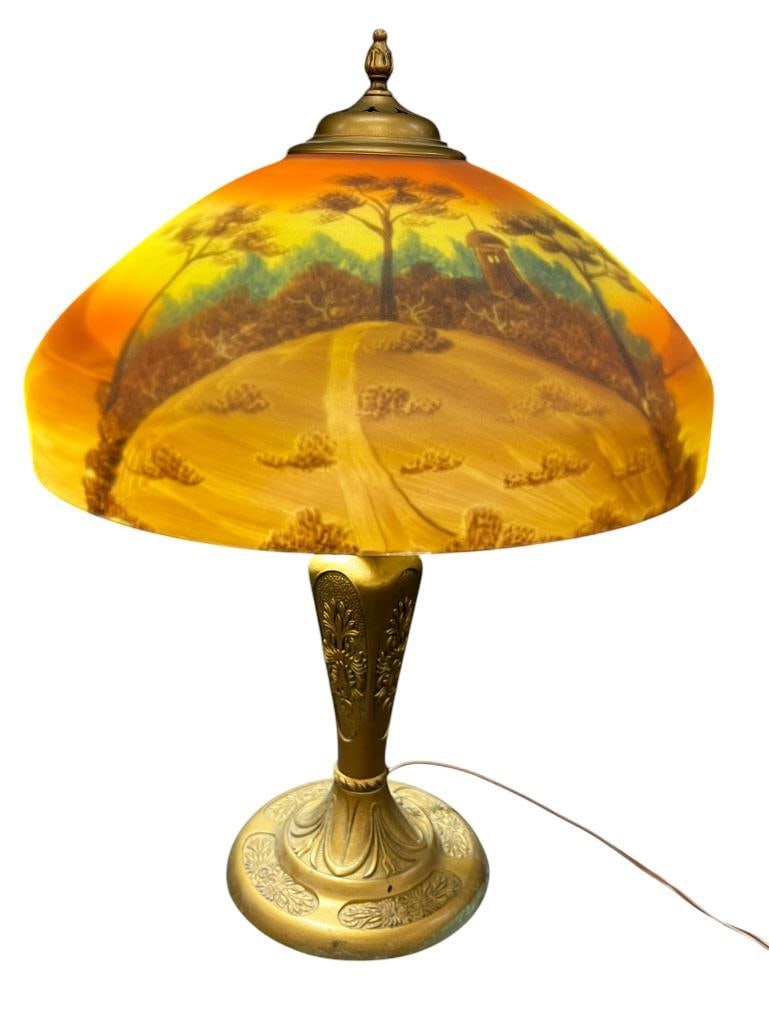 Pittsburgh Lamp with Reverse Painted Shade (1 of 9)