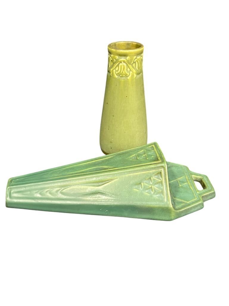 Roseville Pottery Wall Pocket and Rookwood Vase (1 of 12)