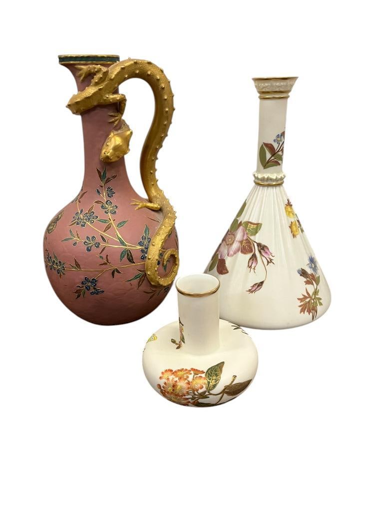 3 Pieces Decorated Porcelain Pitcher with Dragon Handle (1 of 10)