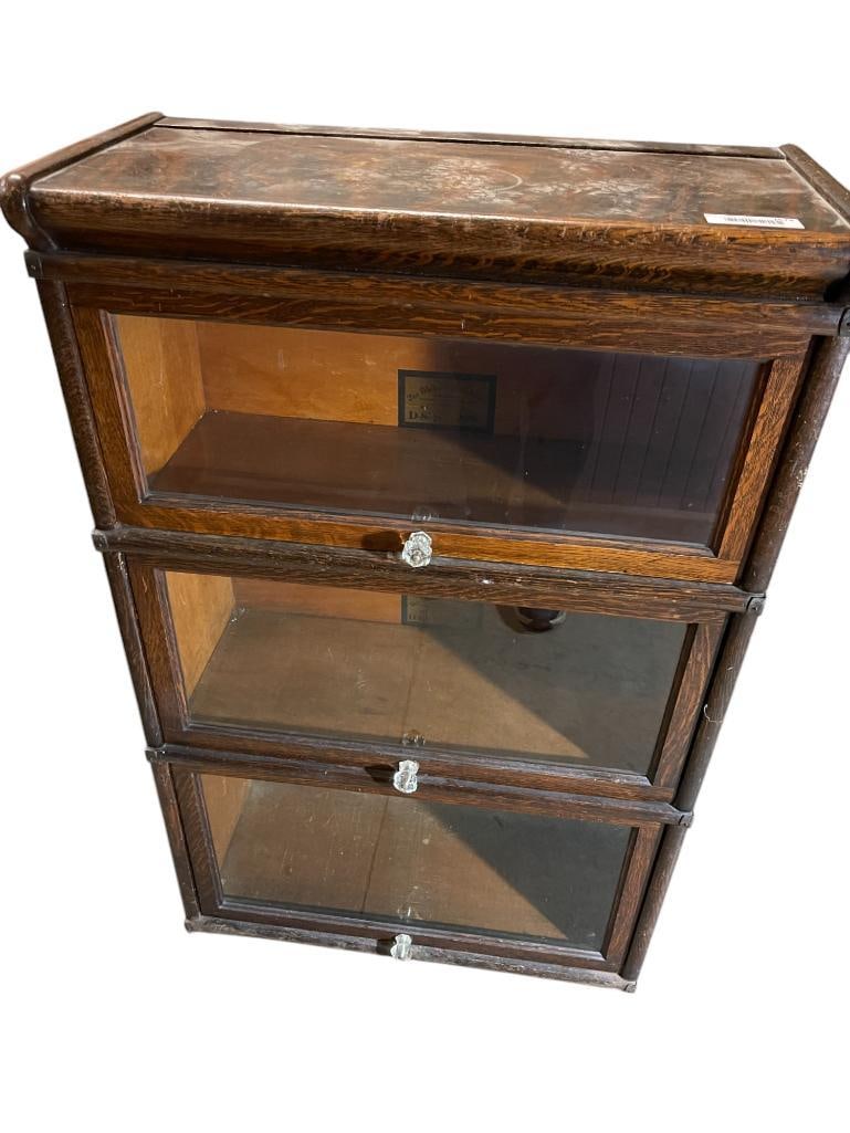 Globe Wernicke Oak 3 Stack Sectional Bookcase (1 of 5)