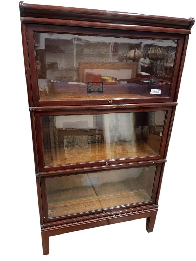 Globe & Wernicke Co 3 Stack Mahogany Bookcase (1 of 8)