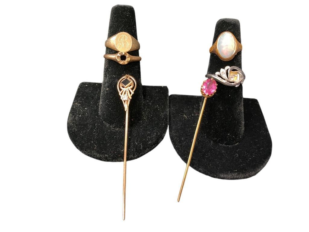 10k Gold Rings and Pins with Stones (1 of 11)