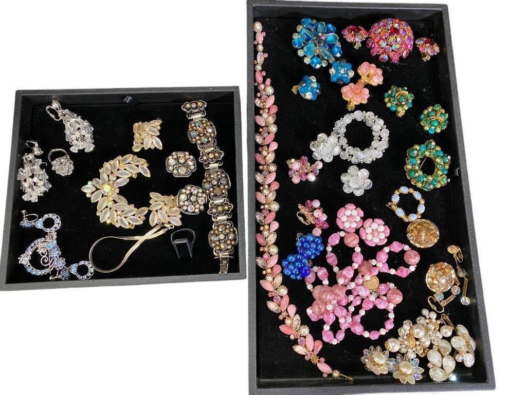 Group Of Costume Jewelry Earrings, Pins, Necklaces and more (1 of 8)