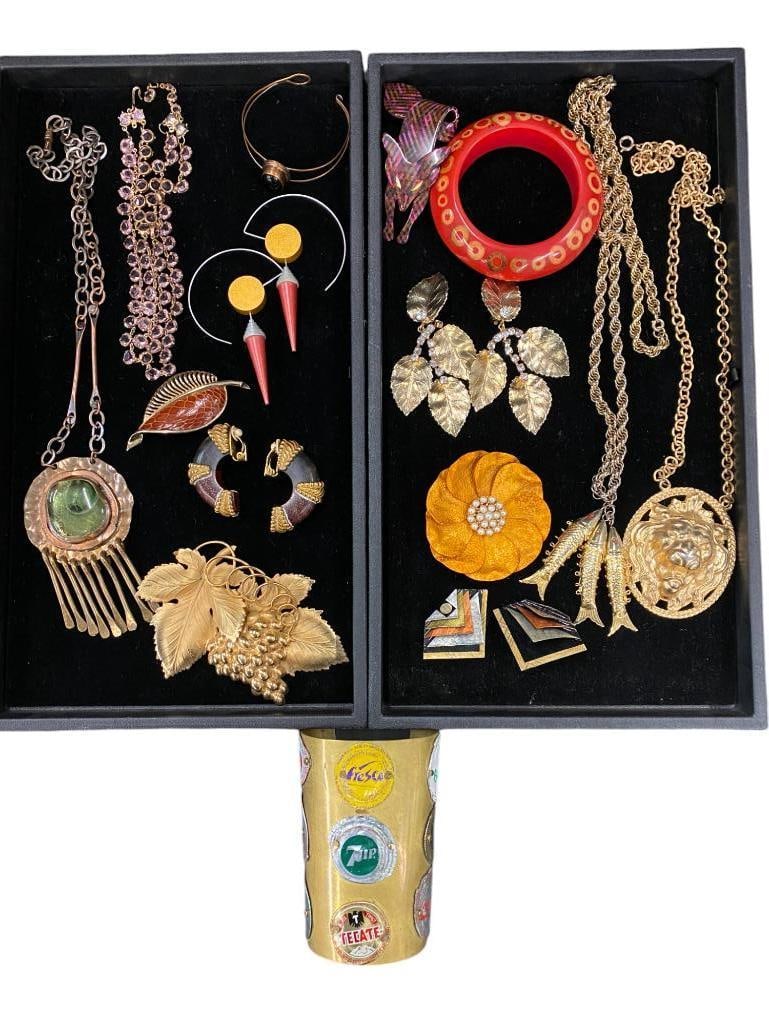 Group of Costume Jewelry Necklaces, Pins, Earrings, Bracelets and more (1 of 12)