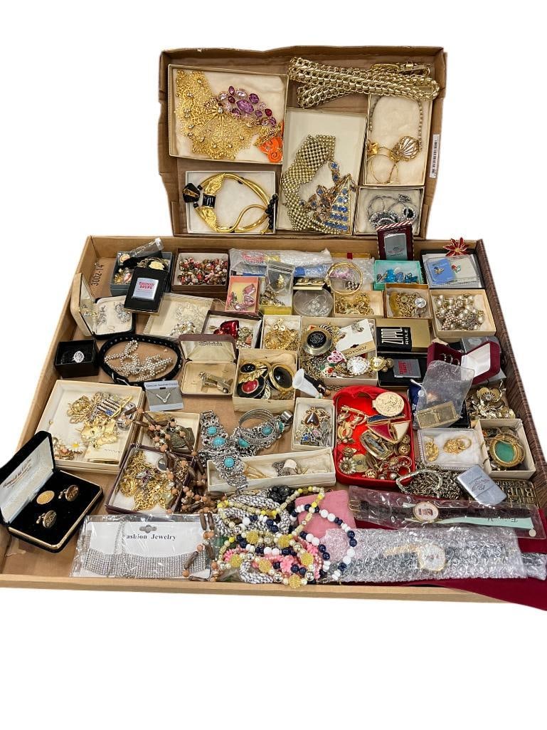 Large Group of Costume Jewelry Earrings, Necklaces, Zippo Lighters etc. (1 of 17)