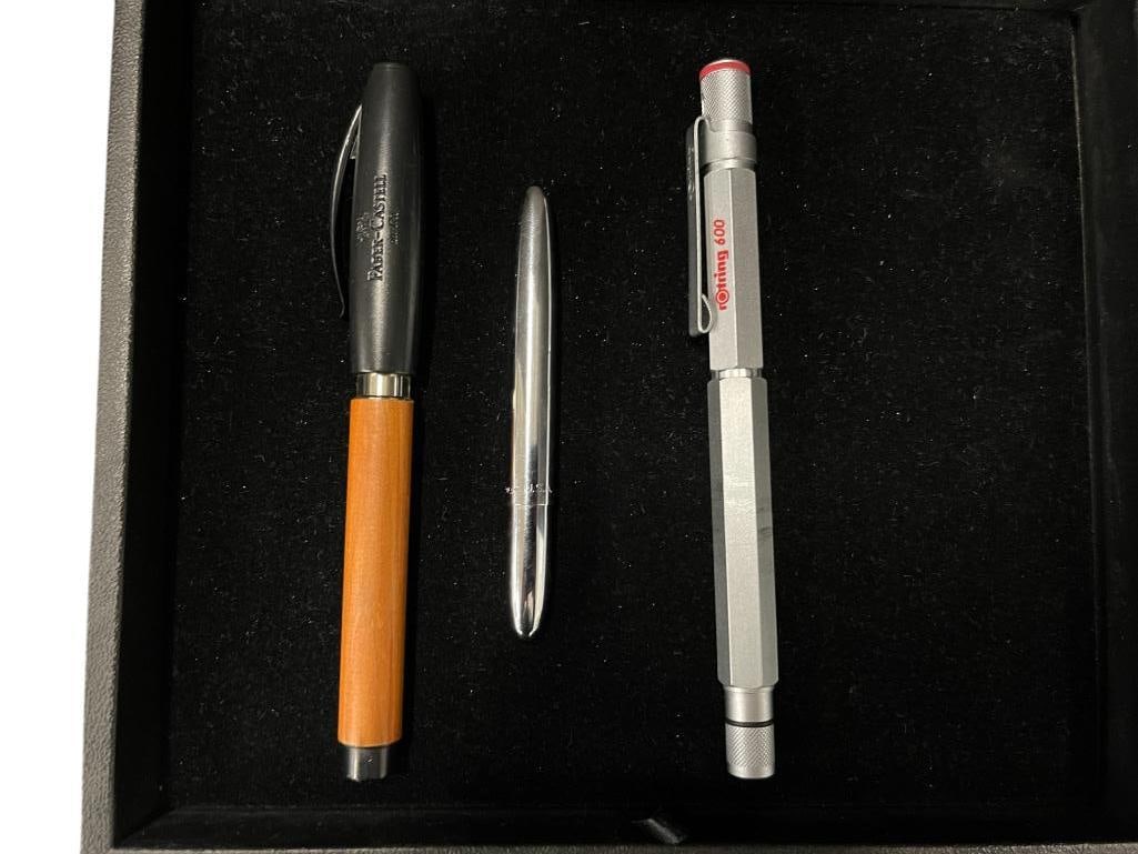 Rotring 600 Fountain Pen, Faber Castell and Fisher Ballpoint Pens (1 of 5)