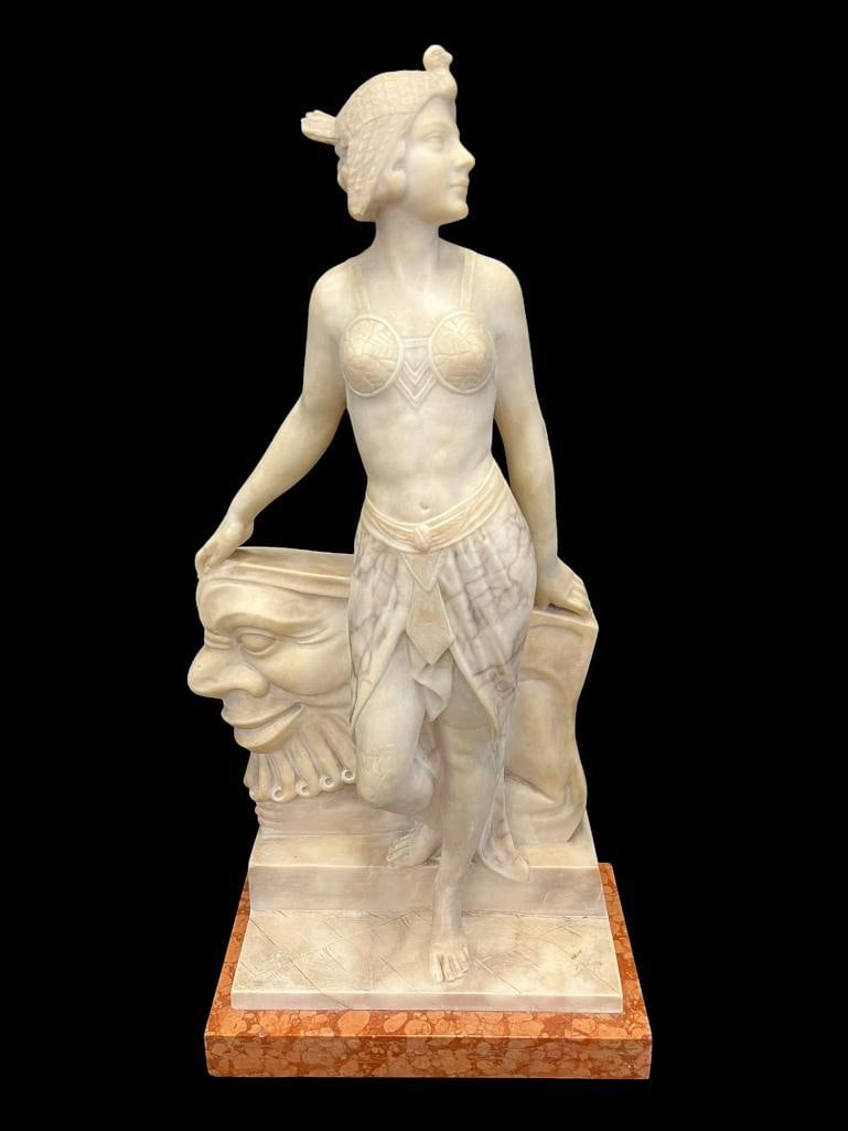 Carved Marble Statue of an Assyrian Princess in the style of Fattorini (1 of 13)