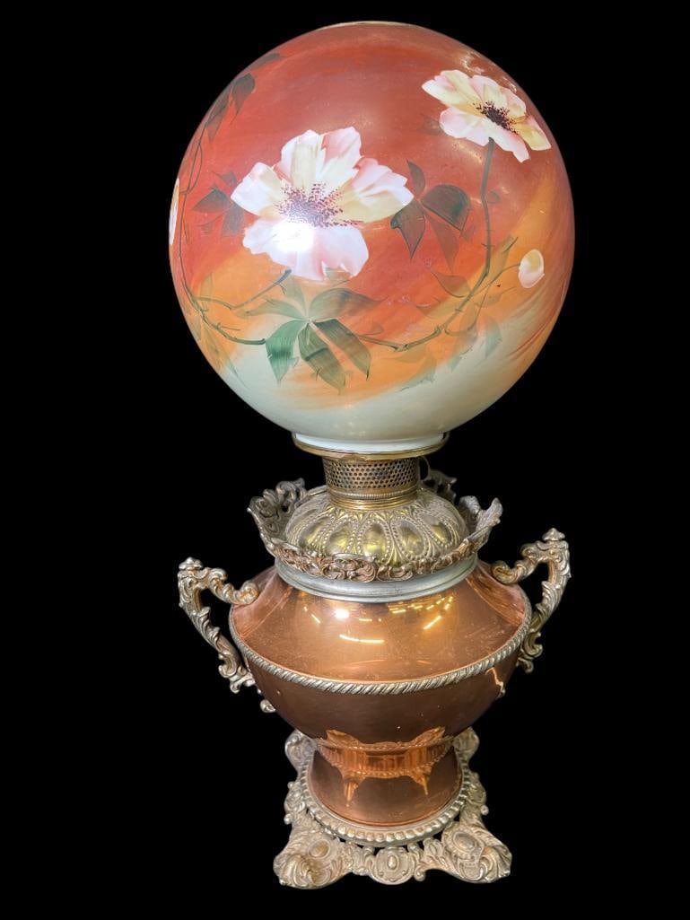 Gone With the Wind style Lamp with Hand Painted Flowers (1 of 6)