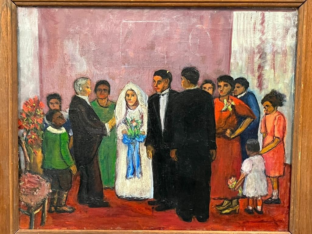 Oil on Canvas of a Wedding Scene (1 of 9)