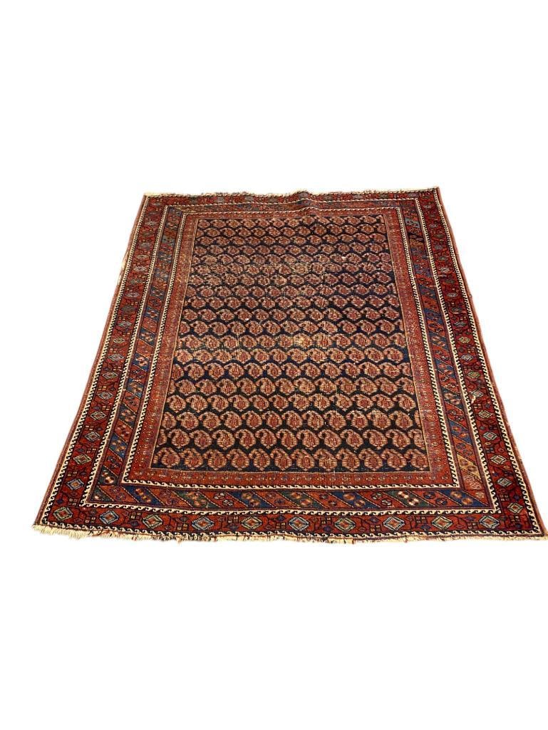 Antique Persian Oriental Rug: Antique Persian Oriental Rug. Approx. 4' 4" x 5' 3".