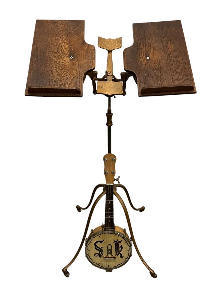 The Columbia Adjustable Music Stand and Maple Banjo (1 of 10)