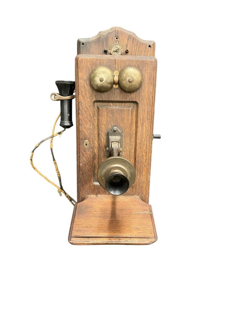 Swedish American Telephone Co. Oak Wall Phone (1 of 7)
