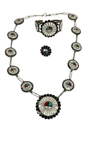 Silver Zuni Cuff, Necklace and Ring