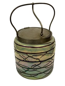 Loetz Art Glass Lidded Biscuit Jar