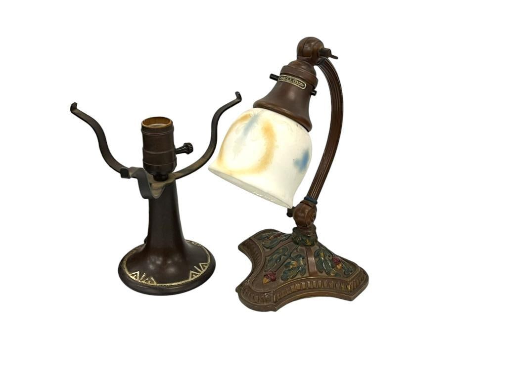 2 Lamps including H.G. McFaddin Bellova Desk Lamp: 2 Lamps including H.G. McFaddin Bellova Desk Lamp. Approx. 10 x 6 x 6 inches.