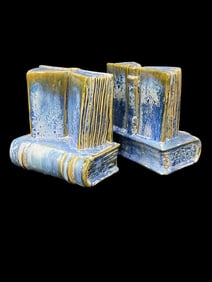 Fulper Pottery Open Book Bookends c. 1917-1920