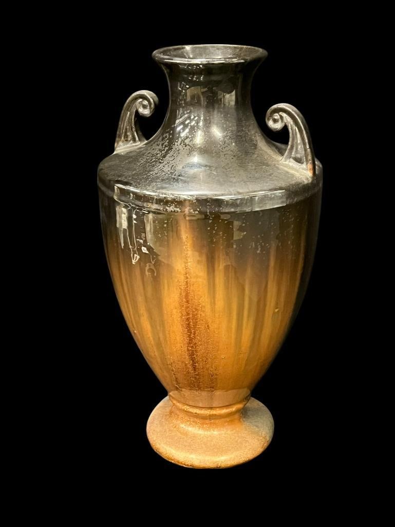 Large Fulper Pottery Two Handled Vase: Large Fulper Pottery Two Handled Vase. Approx. 15 x 8.5 x 8.5 inches.